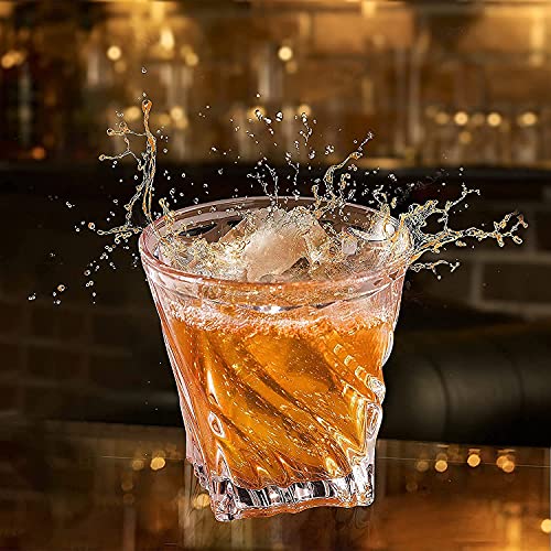 Image of Whiskey Glass Transparent, 310 ML, Whisky Glass, Diamond Design Bar Glass for Drinking Bourbon, Whisky, Scotch, Cocktails, Cognac - Old Fashioned Cocktail Tumblers Set of 6 (D .sq .$., 6)