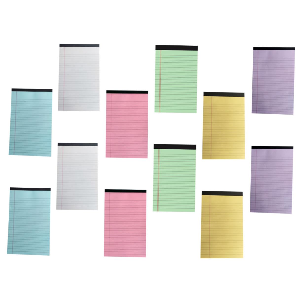 12er Pack Teiliges Notizblock Farbig Liniert College Schreibblock Papier Leicht Tragbar mit Perforierungen für Notizen Aufgabenlisten und Organisation im Büro Schule und Zuhause