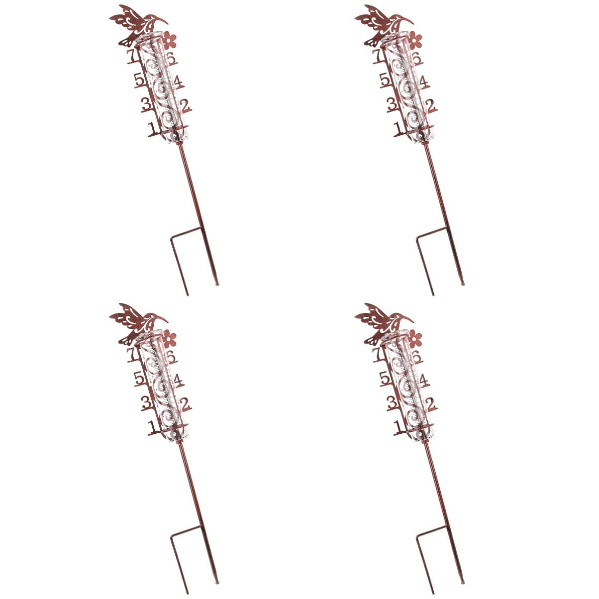 SOLUSTRE 4stücke Dekorativer Regenmesser Aus Metall Mit Kapazität Präzise Messung Für Garten Und Rasen Installieren Reinigen Für Outdoor-nutzung