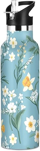 Miniatura 15 de Orchid Pansy Hyacinth - Botellas de agua reutilizables sin BPA con aislamiento de doble pared para escuela y deportes al aire libre