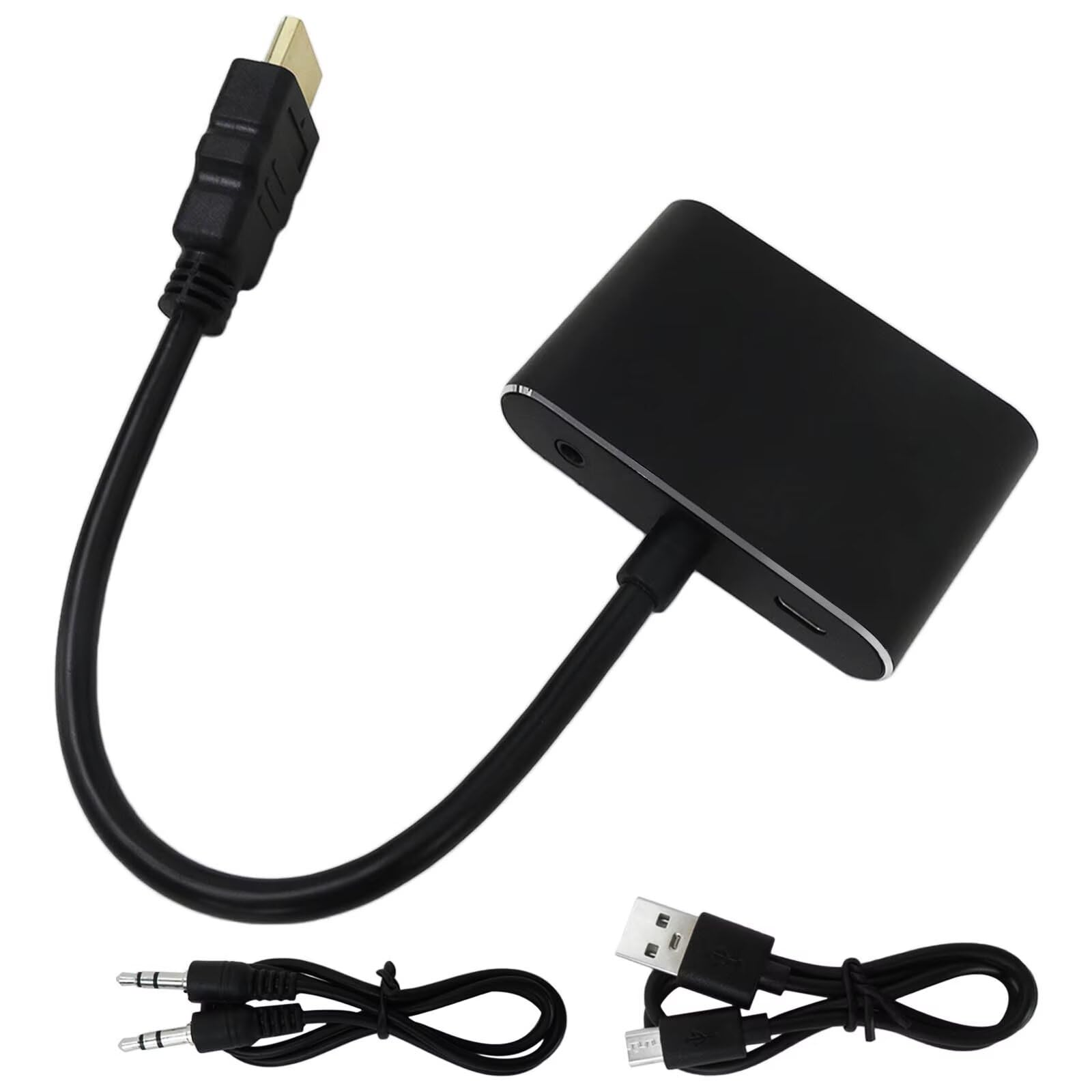 Misimain New 2 in 1 HDMI to VGA+HDMI Adater 1080P Full HD Video Audio Converter with Full 1080P HD Resolution Compatible for Windows, for Ma-c OS, for Linux