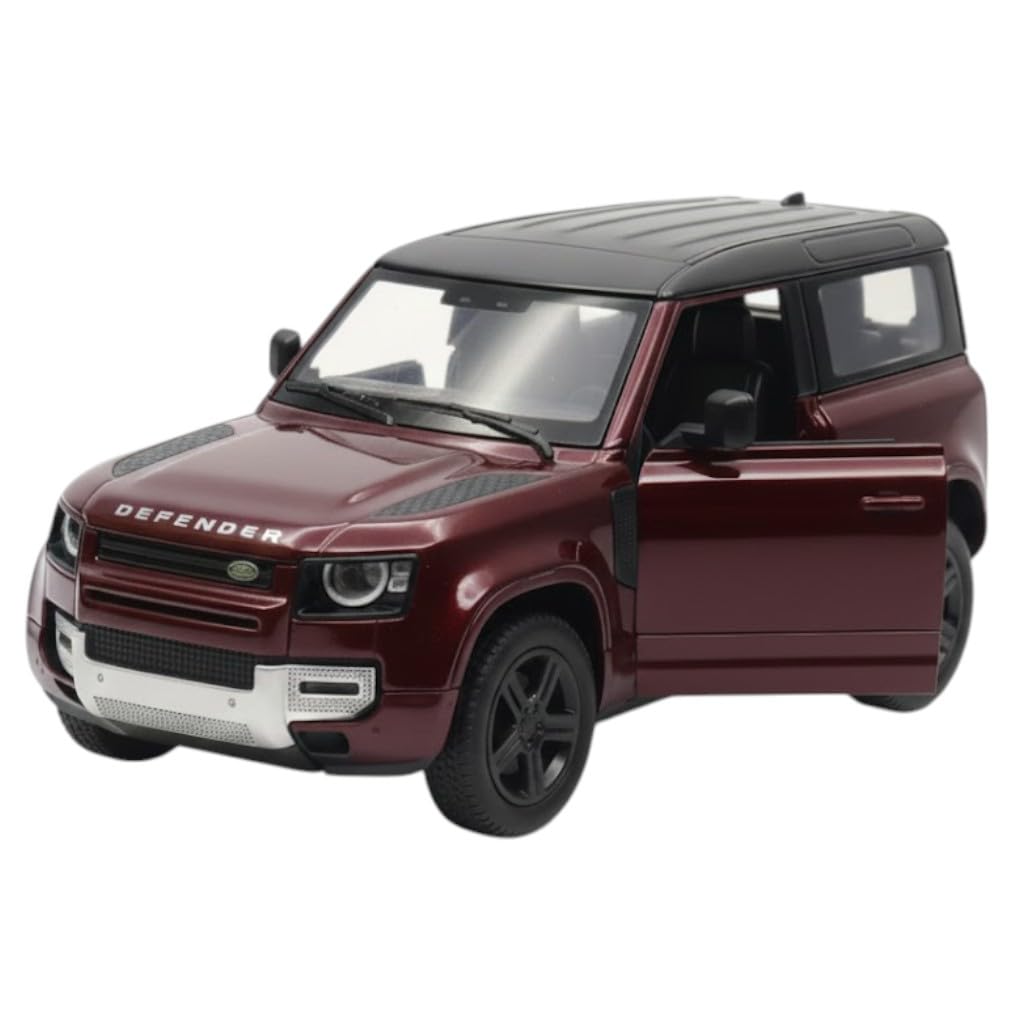 Mayatra's Kins Mart Land Rover Defender 2020 Die-Cast Model Car, White with Black Roof, 1:36 Scale Collectible Toy Vehicle (RED)