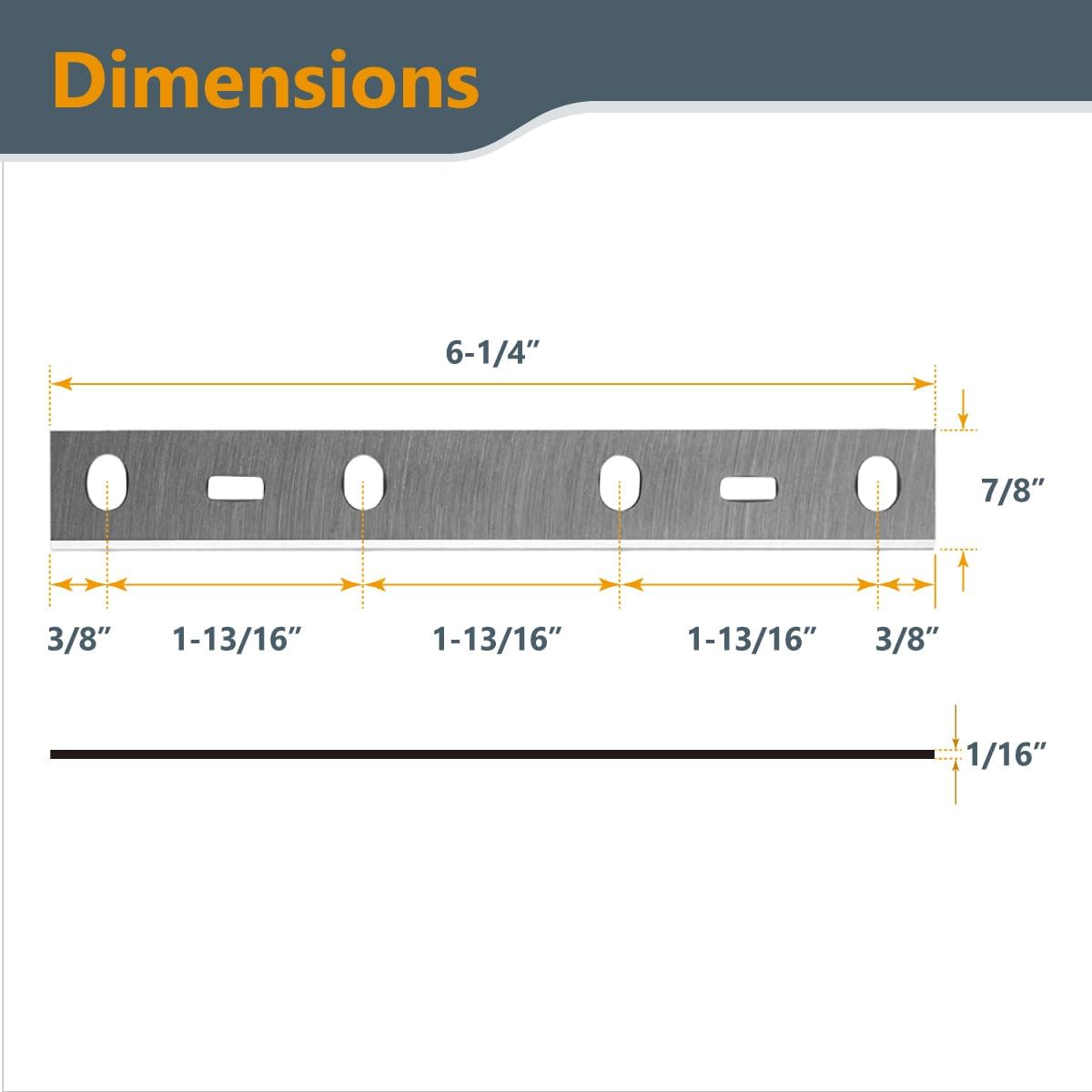 POWERTEC 6 Inch Jointer Blades for WEN JT3062, Craftsman 21788, Porter Cable PC160JT, Grizzly G0612, Delta 37-070 JT160 Jointer, Replacement for Delta 37-072, 37-372 Jointer Knives, Set of 6(14801-P3)