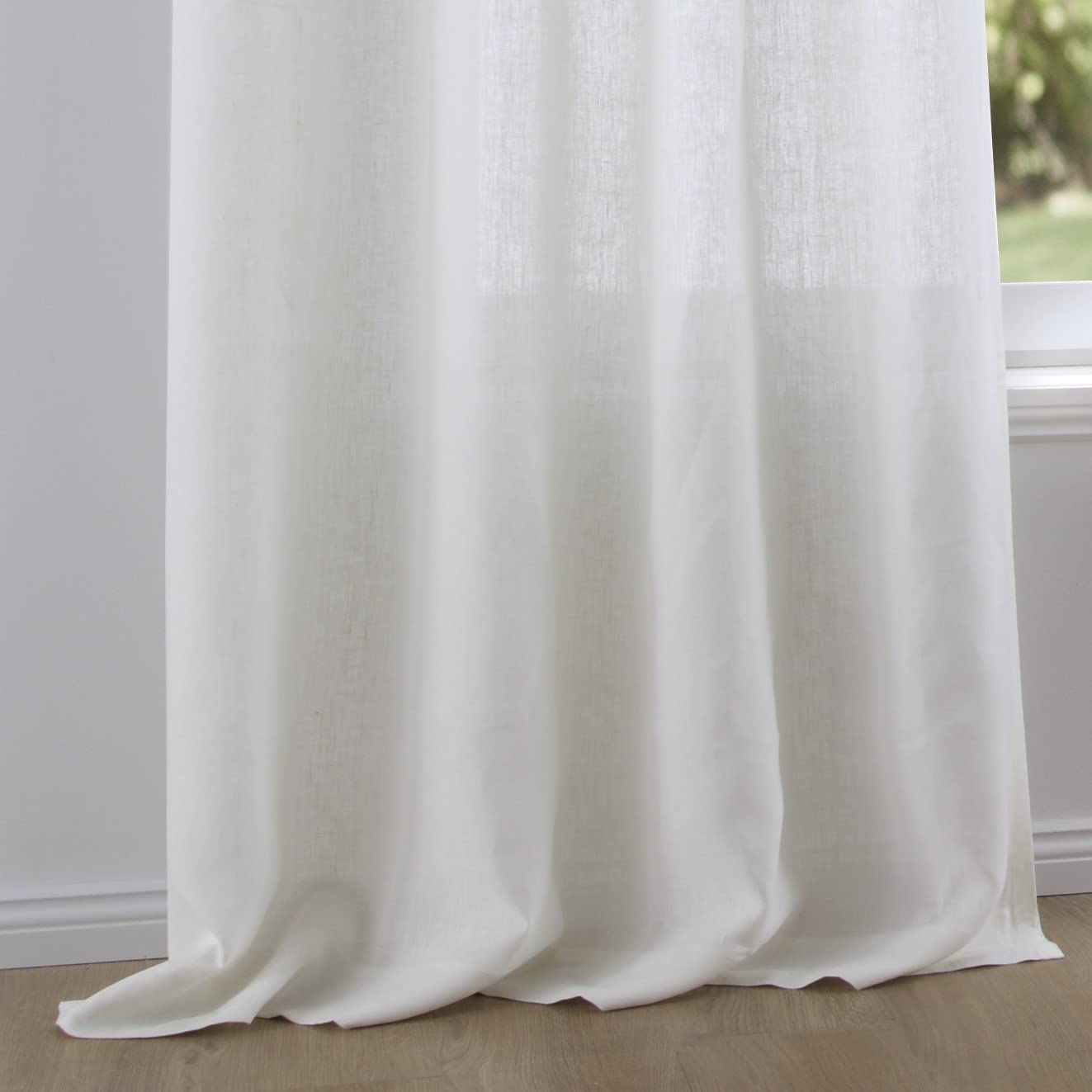 Kutti Ösenschal Metis 100% Leinen Blickdicht Vorhang Gardine Creme Breite 140 * Höhe 225 (1 Stück) cm