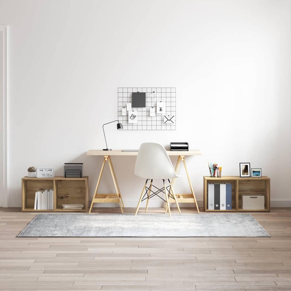 Mueble de TV de 2 piezas de madera de roble Artisan montado en la pared, estantería de 107 x 37 x 2 cm, mueble para TV, mueble de medios de comunicación para sala de estar ordenada y