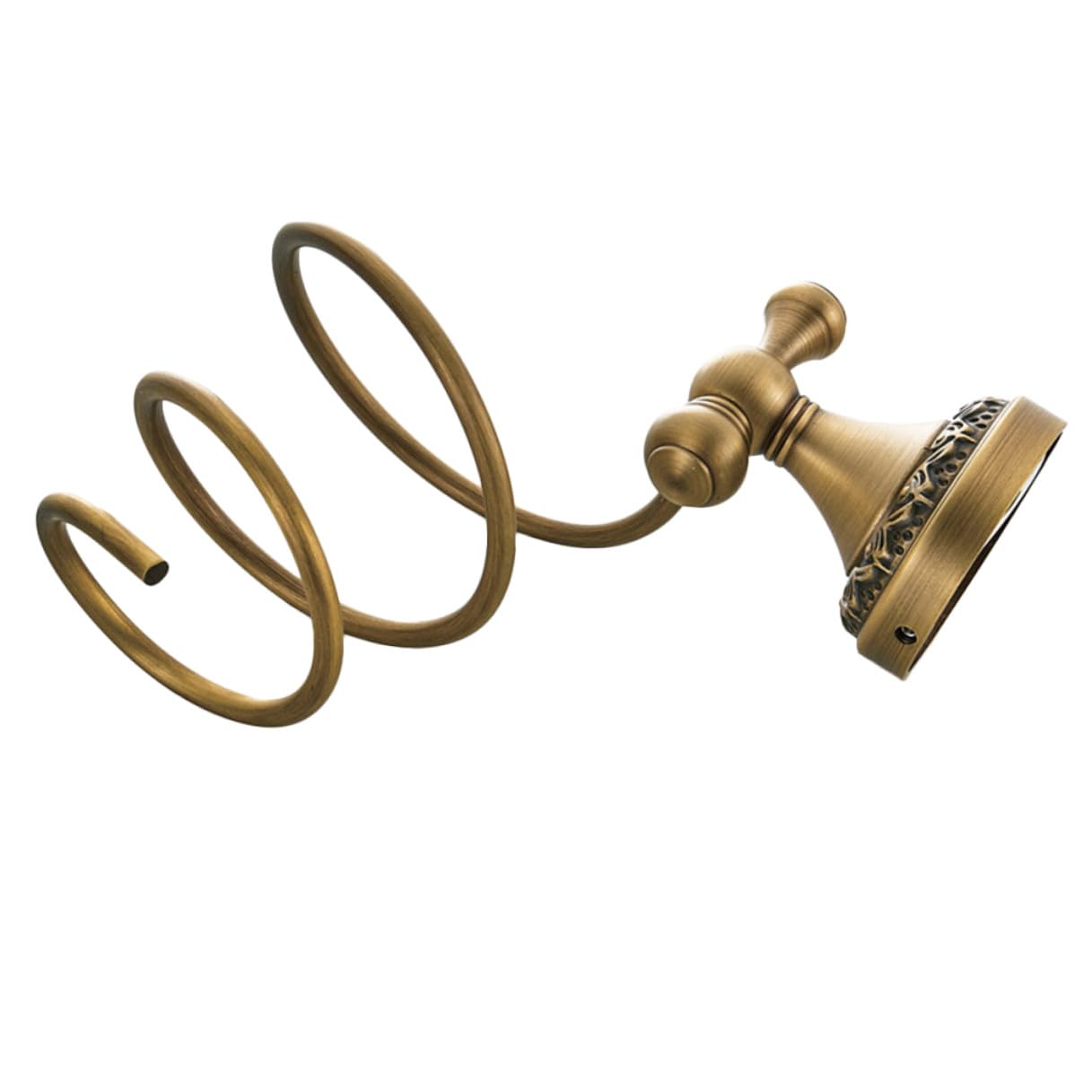 Soporte para Secador Pelo de Latón con Montaje Pared Organizador de Herramientas de Cabello Estante Espiral para Baño Compatible con Secadores y Rizadores