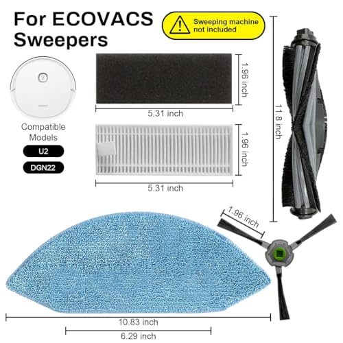 Image of Replacement Accessories Compatible with Ecovacs Deebot U2 Pro /U2 /DGN22 Robot Vacuum Cleaning accesoriesU2 Pro /U2 /DGN22 (EDU2 FULLKIT)