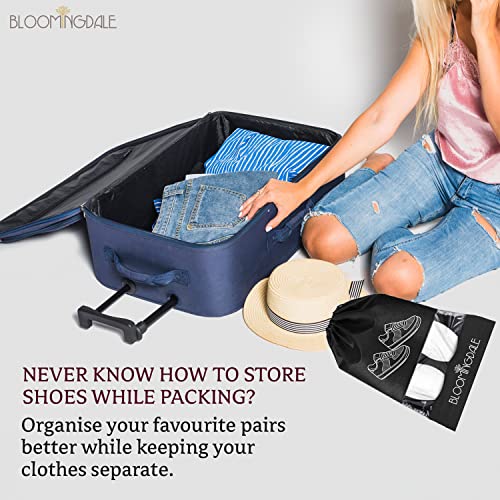 Image of Bloomingdale Shoe Bag for Travel & Storage Travel Organizer for Women & Men Travel Accessories Shoe Organizer Shoe Bags Pouches Travel Shoe Cover for Travelling Travel Essentials, Pack of 6 Shoe Pouch