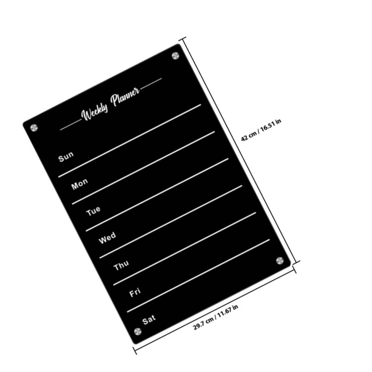 Magnetische Acryl Aufkleber Schreibtafel in Schwarz Magnetischer Planmagnet für Kühlschrankerinnerung Praktische Wochenplaner Tafel mit Einfachem Gebrauch für Büro und Zuhause