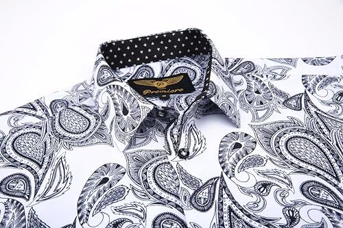 Men's Premiere Designer Fashion Dress Shirt Casual Shirt Woven Short Sleeve Button Down Shirt3