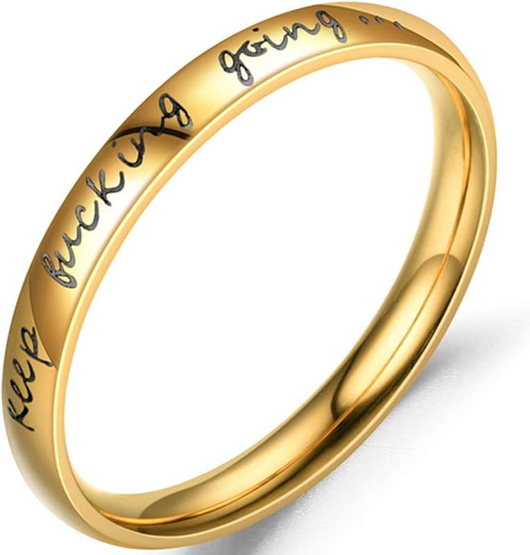 Jude Jewelers Stainless Steel Stackable Keep Fucking Going Inspirational Graduation Ring