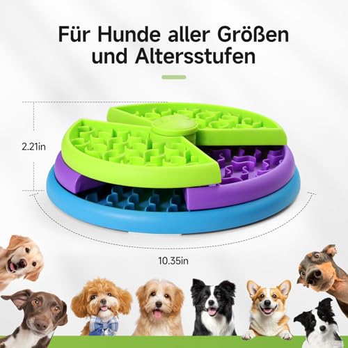 Anti Schling Napf Hund 3 Stufen - Slow Feeder gegen Schlingen & Blähungen, Rutschfester Interaktiver Hundefutterspender, Mittlere & Große Hunde, Hunde Puzzle Feeder(BPA-frei)