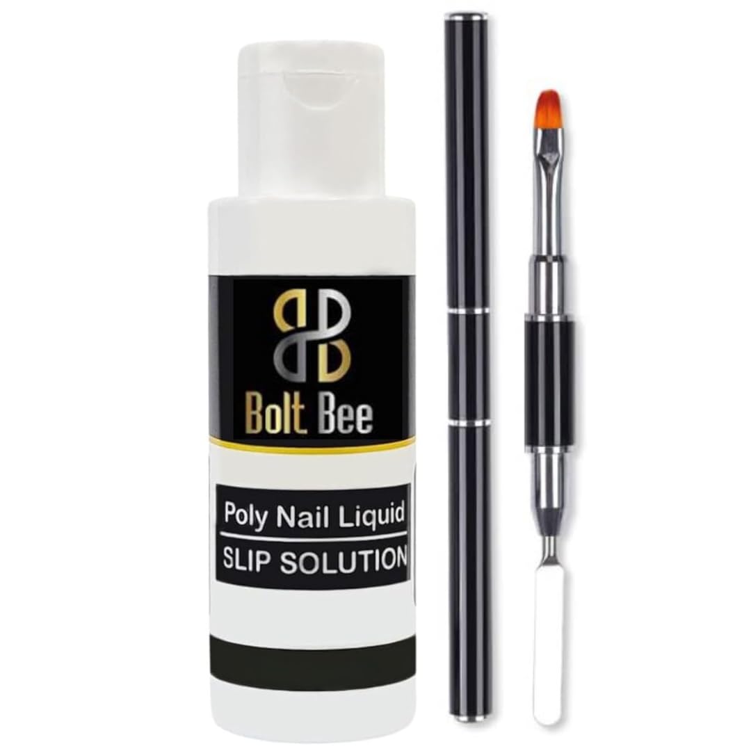 Bolt Bee Poly Extension Gel Kit Slip Solution for Nails with Dual-Ended Nail Brush Anti-Stick Brushes Cleaning Easy Spread for Beginner 100ml-picture-30