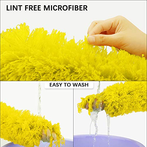 Image of DELUX Microfiber Feather Duster Extendable Cobweb Duster with 100 inches Extra Long Pole, Bendable Head & Scratch-Resistant Hat for Cleaning Ceiling Fan, High Ceiling, Blinds, Furniture & Cars