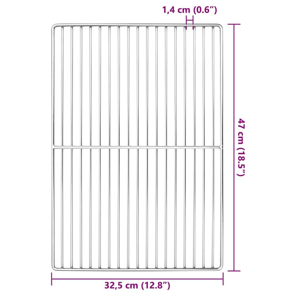vidaXL Ruszt grillowy 47 x 32,5 cm Stal nierdzewna srebrny