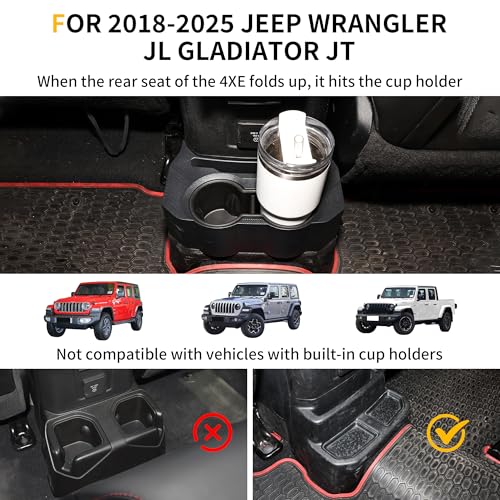 Inserto portavasos trasero para Jeep Wrangler JL 2018-2025 miniatura 2