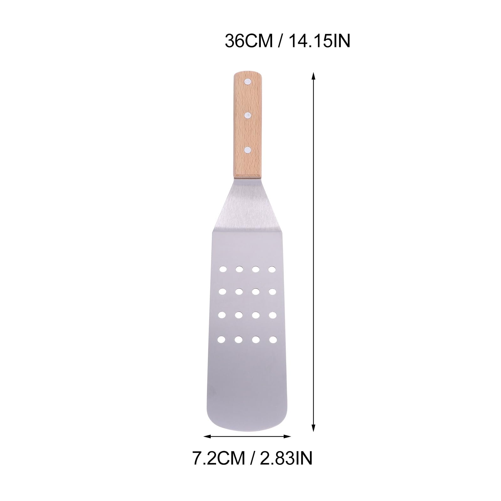 Toyvian Espátulas de Acero Inoxidable con Mango de Madera Utensilios de Cocina Ergonómicos para Pizza y Bistec Pala Resistente para Transferencia y Corte Fácil