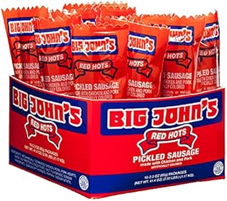 Big John's Red Hots Pickled Sausage Individually Wrapped 18ct.