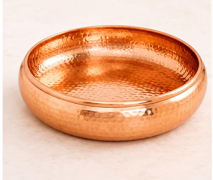 Rose Copper Finish Hammered Serving Bowl | Traditional Handcrafted Katori for Dry Fruits, Sweets, Snacks & Pooja Rituals | Decorative Multipurpose Dish for Home & Festive Use-picture-32