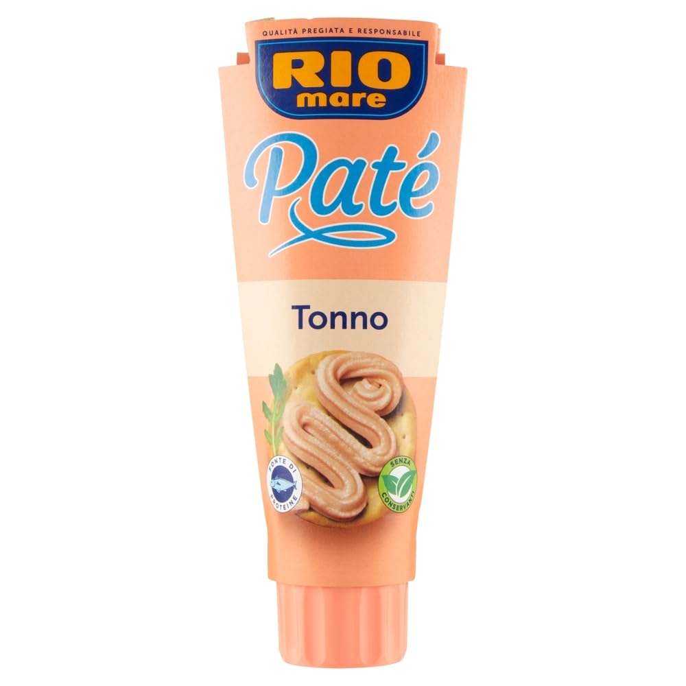 Italian Gourmet Rio Mare Paté Thon – Lot 6 x 100 g – Pâté de thon en tube, tartinable & onctueux – Pour sandwich, toast, apéritif, canapés, crackers – Snack salé + Italian Gourmet Polpa