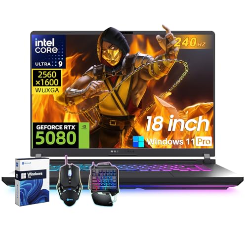 Image of ASUS 2025 ROG Strix G18 Gaming Laptop, Intel 24-Core Ultra 9 275HX(Up to 5.4 GHz), NVIDIA RTX 5080 16GB GDDR7, 18 inch 240Hz 3ms 2.5K Screen, 64GB DDR5, 2TB SSD, Wi-Fi 7, Windows 11 Pro, Accessory Kit