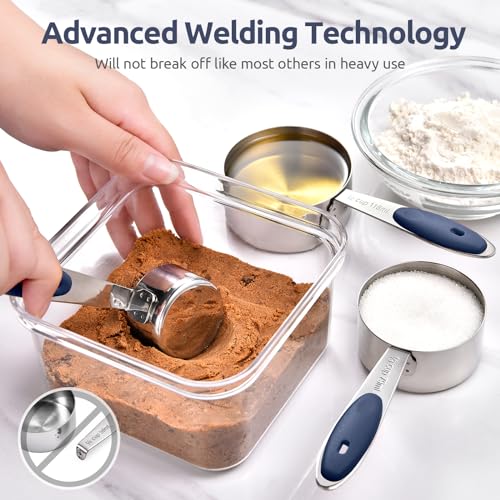 Image of U-Taste Measuring Cups Spoons Set, 18 /8 Stainless Steel, 12Pc /Midnight Blue