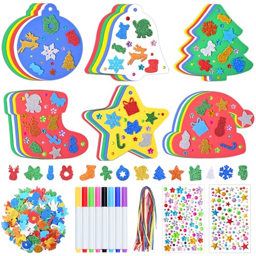 RICEDUO Weihnachten Bastelsets Kinder, 30 Stück DIY Weihnachtsdeko...