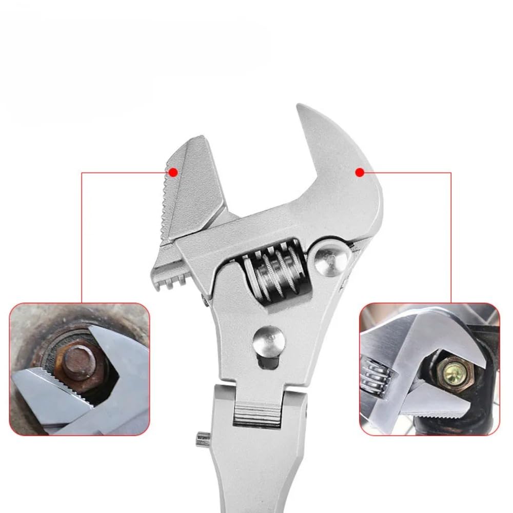 Llave de trinquete ajustable de 10 pulgadas, llave dinamométrica 5 en 1, giratoria, plegable, 180 grados, herramienta de reparación de llaves telescópicas for tubos.