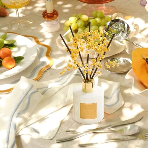 Image of COCORRINA Reed Diffuser - Tuscan Orange 6.7 fl oz Reed Diffuser with Sticks, Home Bedrrom Bathroom Shelf Decor