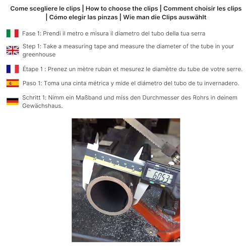 20 Stück Gewächshausklammern aus Stahl zur Sicherung der Abdeckplane (Kunststoff, Durchmesser 15 mm)