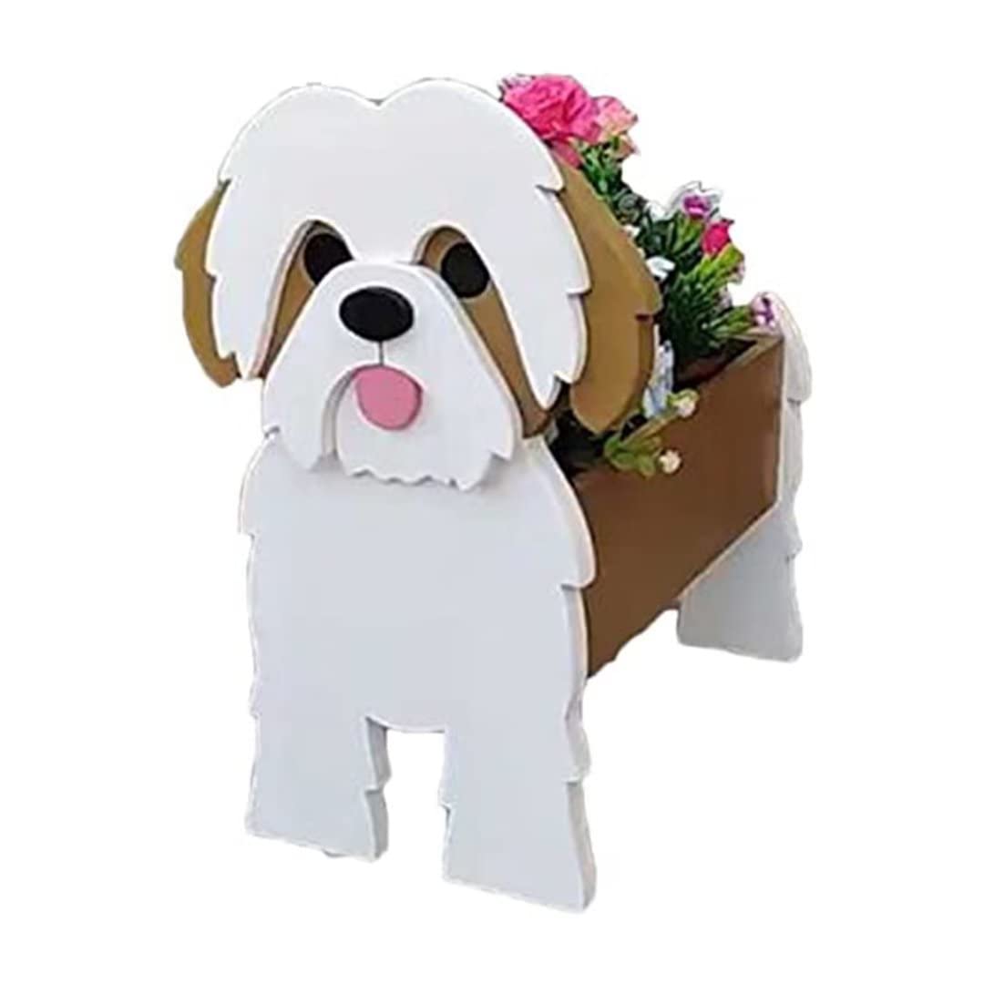 EIMOPE Dog Planter Pot, Animal Shaped Flower Planter Plant Pots, Cartoon Pet Dog Planter Flower Pot, Plant Pots Container Holder for Outdoor Indoor Garden Flower Cactus Air Plants — image 1