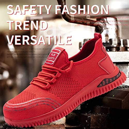 Veiligheidsschoenen Heren Dames Werkschoenen Lichtgewicht Ademende Beschermende Schoenen Sneaker met Stalen Neus Zwart… - Image 6