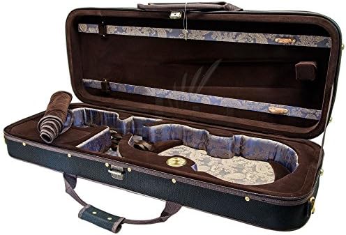 Paititi 16 inch Professional Oblong Shape Lightweight Viola Hard Case with Hygrometer Black/Brown