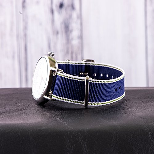 Image of Clockwork Synergy Classic Ballistic - 20mm White /Green /Navy Nylon Ballistic Watch Strap Band
