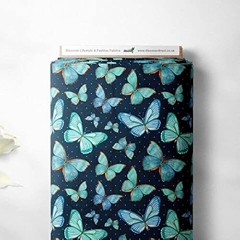 100% Cotton Butterflies Floral Craft Fabric Cover