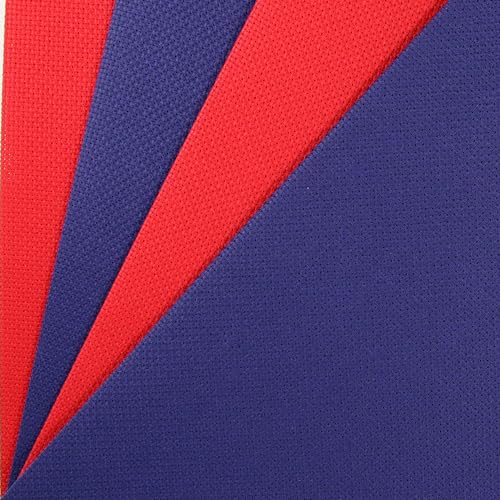Image of KCS 4 pc of 12 inch x 18 inch(30cmx45cm) 14CT Counted Cotton Aida Cloth Cross Stitch Fabric (Red+Royal Blue)