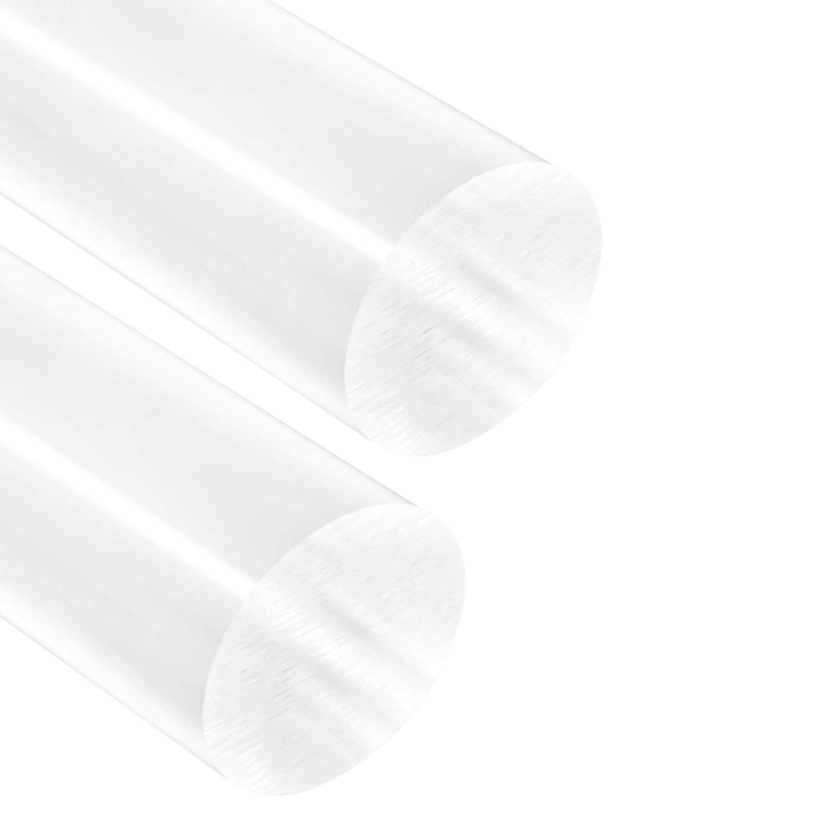 Acrylstab klar massiv, Acryl-Rundstab, 2 Stück, 497 mm Länge, 35–50 Durchmesser(Diameter 35mm)