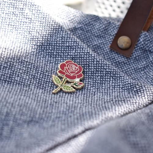 Image of Rose Enamel Pins June Birth Month Flower Elegant Lapel & Brooch, Perfect for Bulk Gifts, Floral Lovers, Wedding Suits Birthday Gift and Flower Accessory for Floral Lovers - Great Gift Idea Rose Pin Brooch