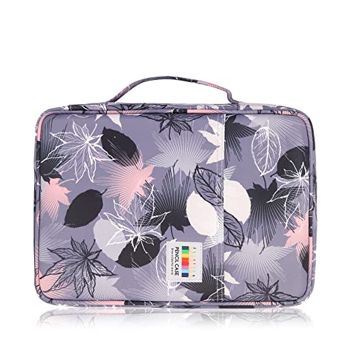 AYVANBER Étui à Crayons de Couleur 220 Emplacement Porte-stylos Gel Sac Organisateur étanche Artiste Peinture Pochette Crayons Boîte Rangement Pratique pour marqueur Stylo Aquarelle(Feuille d'érable)