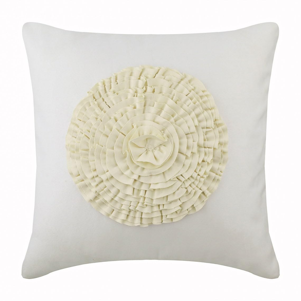 The HomeCentric White Cushion Cases, Vintage Style Frills Medallion Cushions Cover, 35x35 cm (14x14 inch) Decorative Cushion Covers, Square Faux Suede Cushions Cover Floral - Vintage Bloom โ image 1