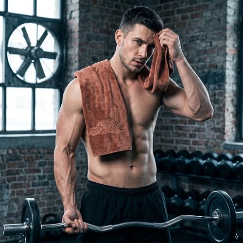 Image of Gym Towel for Men & Women Set of 2, 400 GSM Microfiber Hand Towels, Super Soft Quick Dry Sweat Towel for Workout, Sports, Yoga, Fitness, Travel & Daily Use, Multicolor