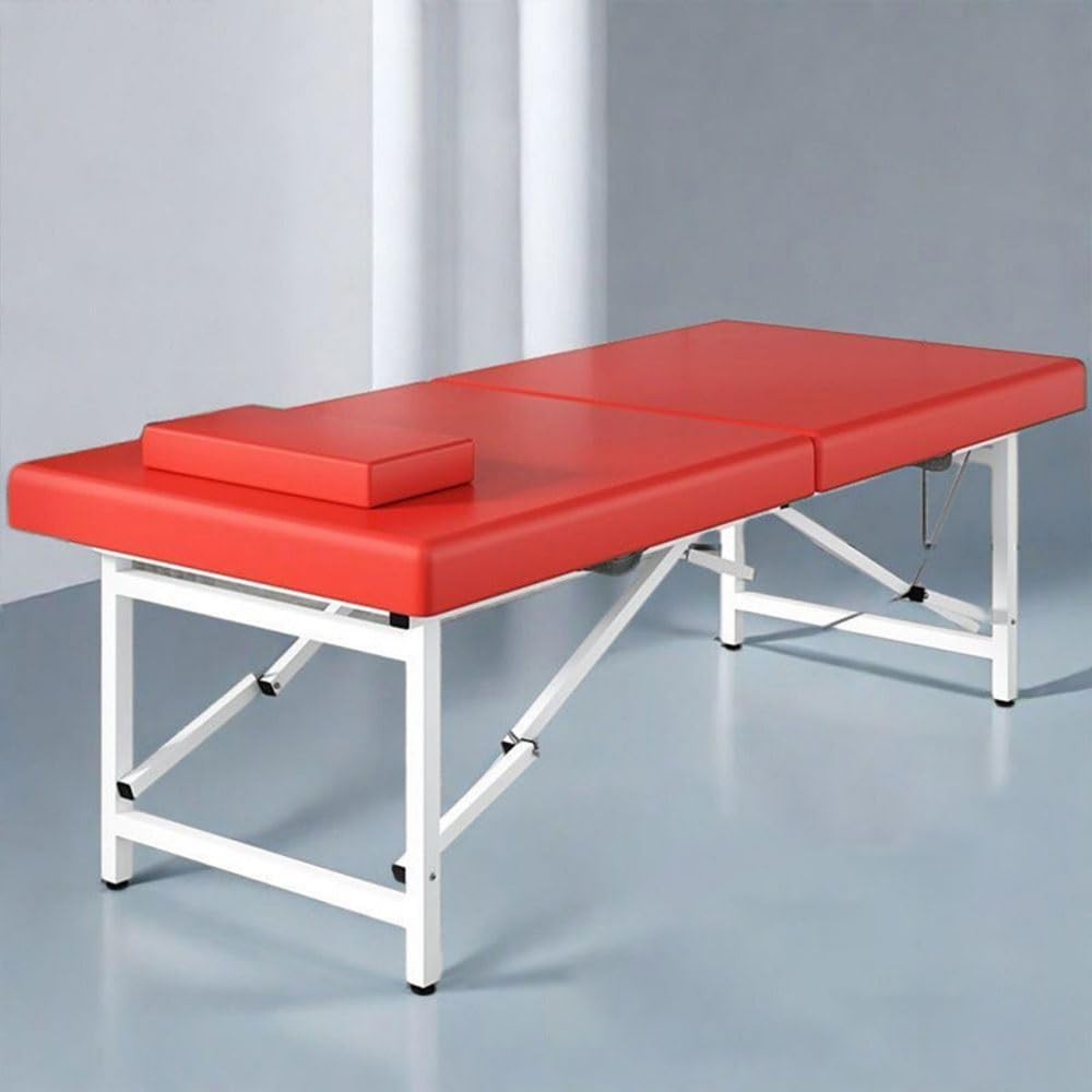 SHGCLKD Portable Folding Massage Table with Headrest, Professional Spa Bed for Therapists, Salon Beauty Treatment, Tattoo, Facial Use(Orange,185x70cm-72.8x27.6in)