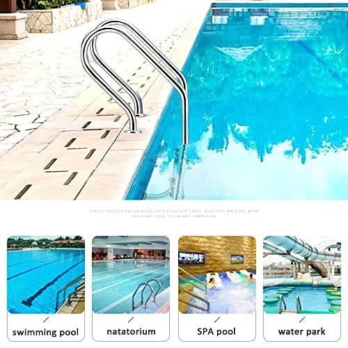 Escalera de piscina 3 peldaños acero inoxidable rosa miniatura 2