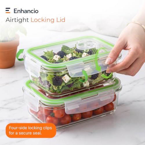 Image of Borosilicate Food Glass Containers with Air-Vent Lids, Rectangular | 410 ml Each, Set of 2 | Airtight & Leakproof | Microwave, Freezer & Dishwasher Safe for Kitchen, Fridge and Lunch