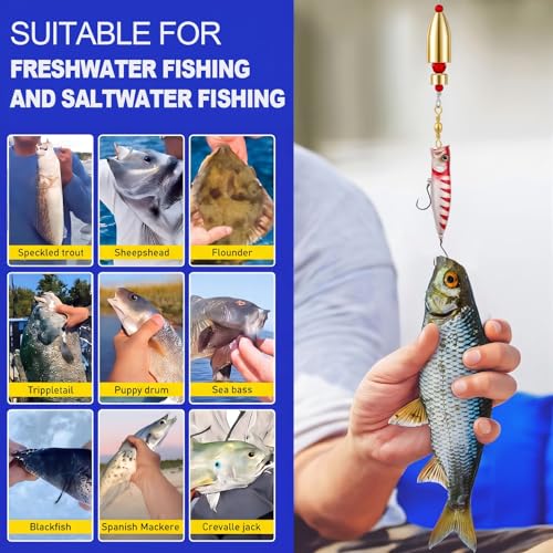 Kit de 9 Señuelos Pre-ensamblados Carolina Rigs para Pesca de Bass - Bronce miniatura 5