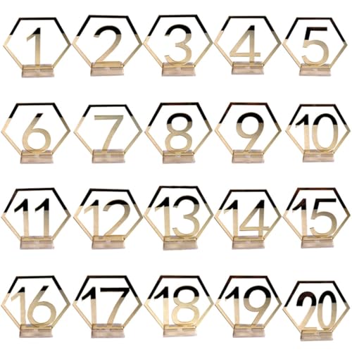Numéros de table de mariage en acrylique miroir doré pour guider vos invités avec élégance