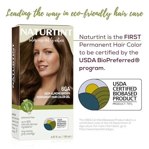 Image of Naturtint 6GA Deep Almond Brown Permanent Hair Color (Pack of 1), Ammonia Free, Vegan, Cruelty Free, up to 100% Gray Coverage, Long Lasting Results (Packaging may vary)
