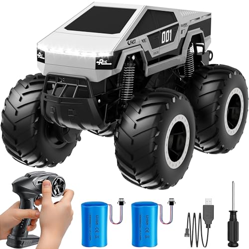 Miortior Remote Control Car Off-Road Pick-up Truck, 4WD Waterproof RC Trucks Toy RC Cars for All Terrain, 1:16 Amphibious Truck Toys 2.4GHz Vehicles Kids Gifts for Boys and Girls Aged 6-12