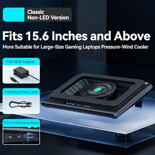 Base enfriadora ajustable con luces LED para laptops 15.6-19" miniatura 6