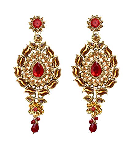 Image of Lucky Jewellery Designer Gold Plated Dulhan Bridal Jewelry Set 8 Pcs. for Girls & Women (3600-WZK-PARENT)